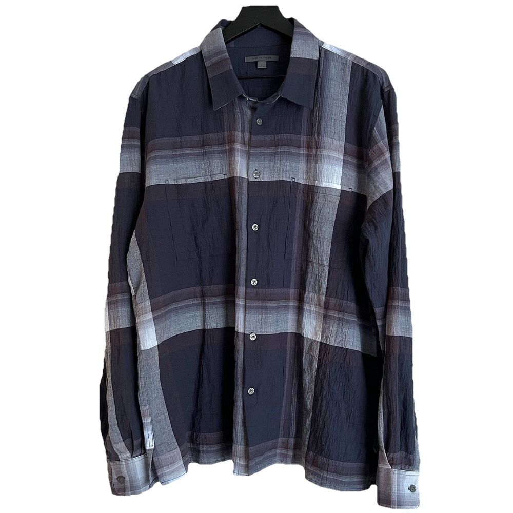 John Varvatos Cole Regular Fit Long Sleeve Shirt Size L Plum Wood